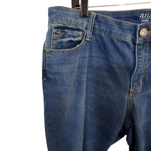 Ana‎ skinny CROPPED ankle raw hem jeans plus size 16 - Picture 3 of 7